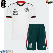 Otroški Nogometni dresi Mehika Roberto Alvarado #25 Gostujoči SP 2026 Kratek Rokav (+ Kratke hlače)